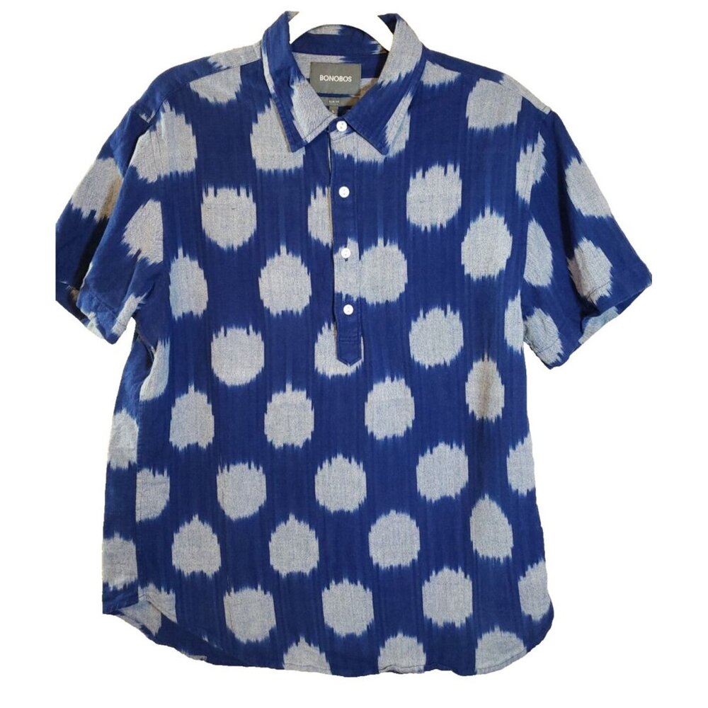Bonobos Mens Polo Shirt Slim Fit Cotton Short‎ Sleeve Collared Size L Slim fit